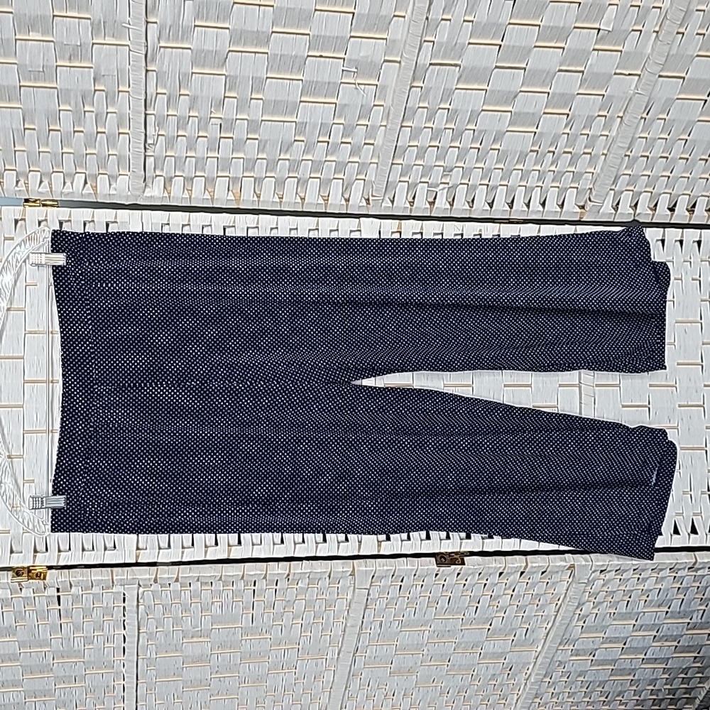 Adrianna Papell Navy Polka Dot Wide Leg Crop -L